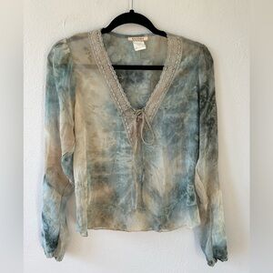 Y2K Sandro Tie Dye Blouse